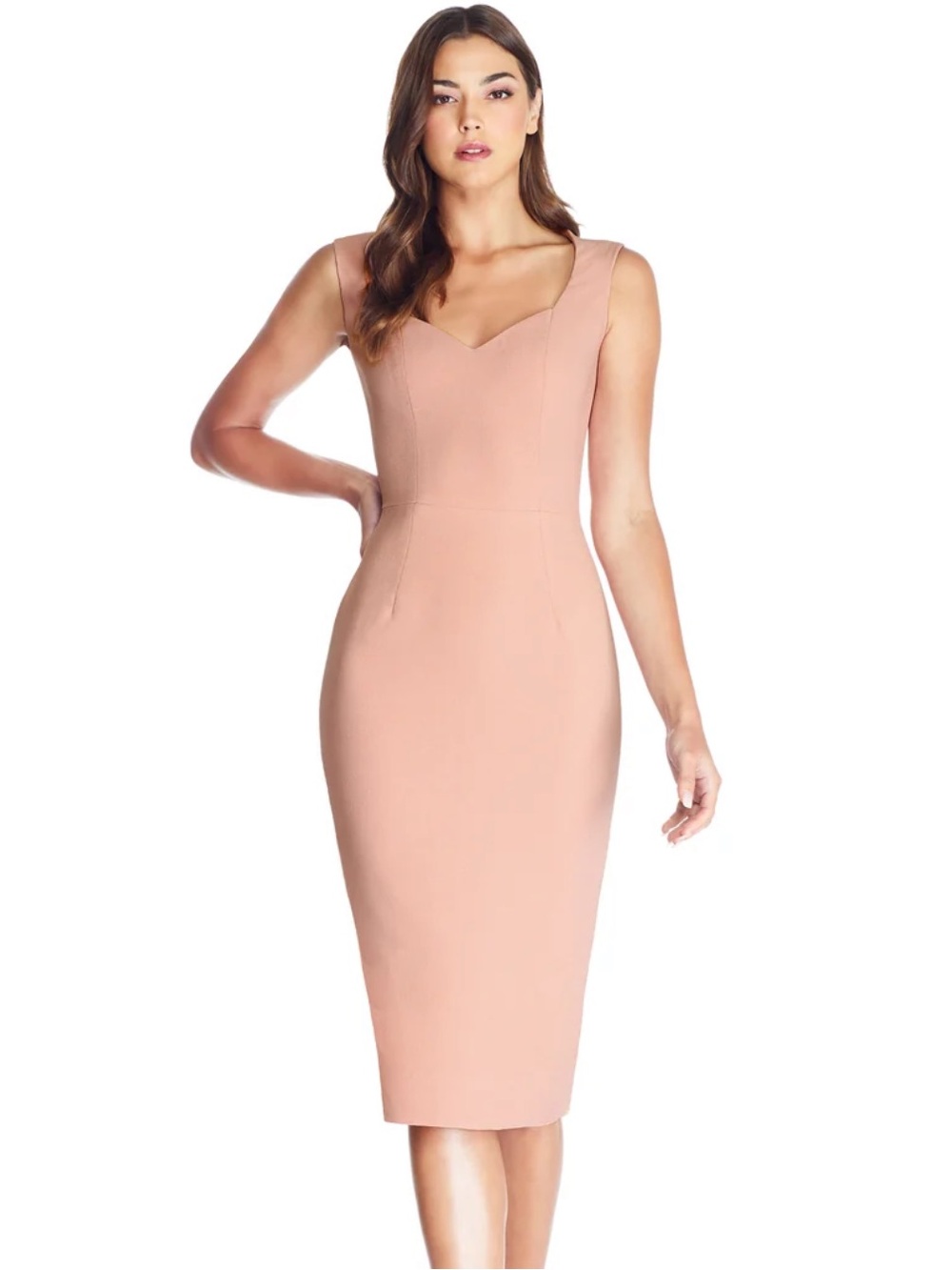 Dress the Population Blush Sweetheart Midi Dress [NWT - Never Worn]